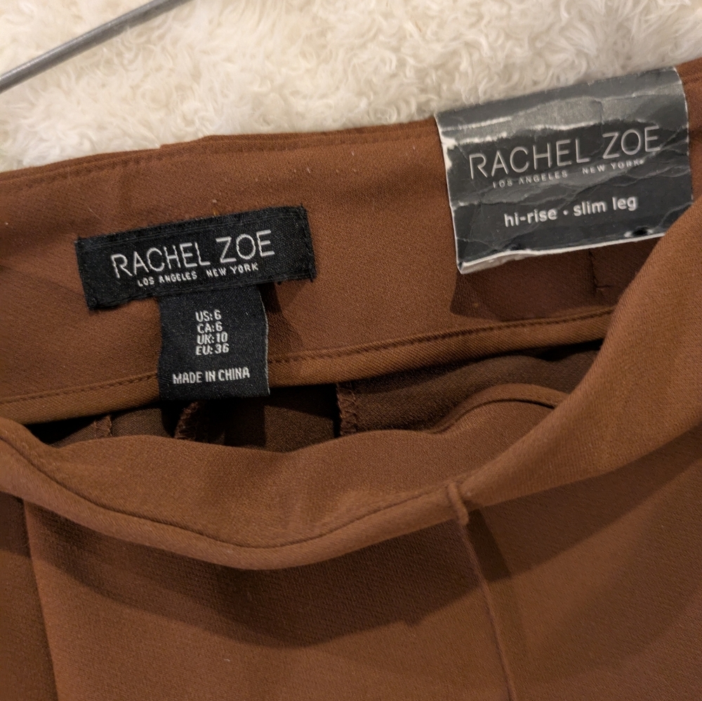 Rachel Zoe Pull On Slim Pants Copper Brown 6 - Picture 5 of 9